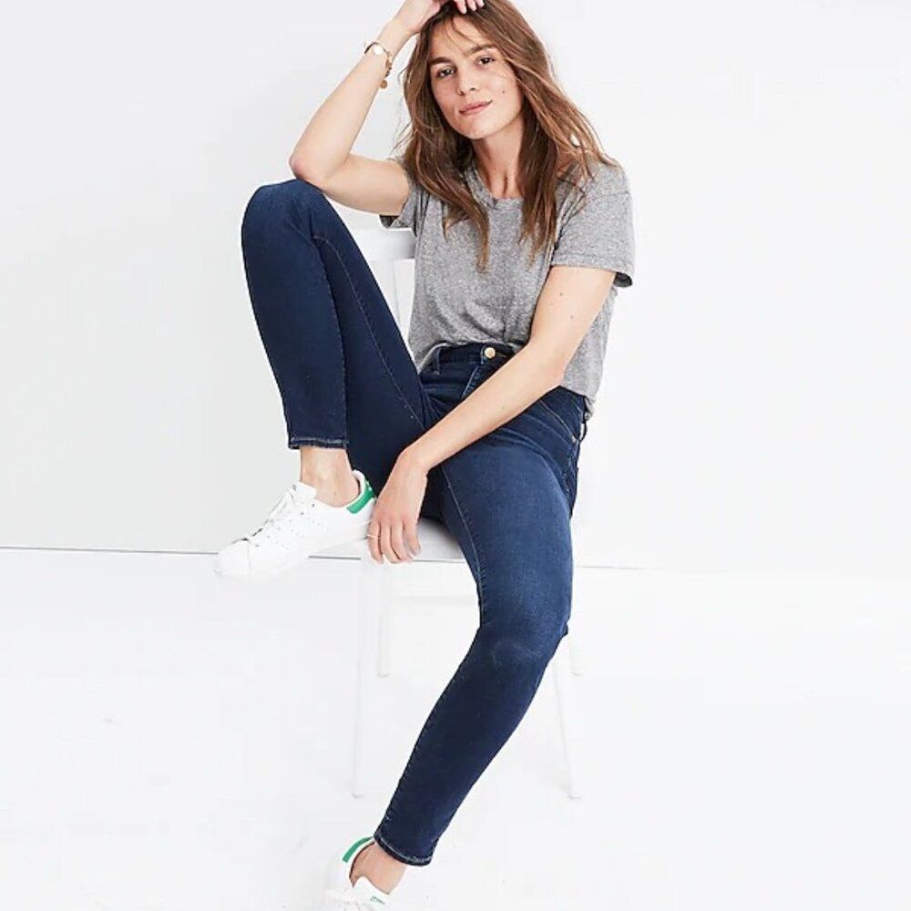 Madewell 10" High Riser Skinny Skinny Denim Jeans #F4684 Dark Wash Sz 24